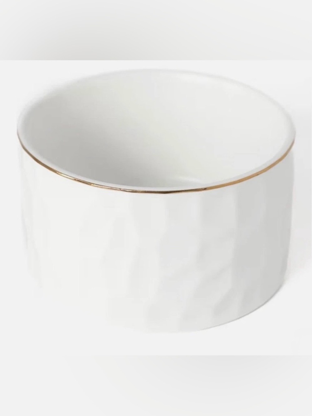 NIB White w/ Gold Trim Ceramic Dish For Jewelry & Miscl items